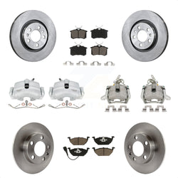 Front Rear Disc Brake Caliper Rotors And Ceramic Pads Kit (10Pc) For 2006 Volkswagen Jetta 2.5L 1.9L With 280mm Diameter Rotor 7th 8th Digit Of VIN Is "9M" Or "1J" KC8-101004C