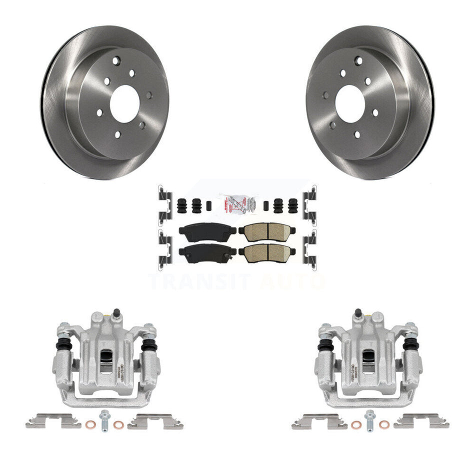 Rear Disc Brake Caliper Rotors Ceramic Pad Kit For Nissan Frontier Xterra Suzuki Equator KC8-101004N
