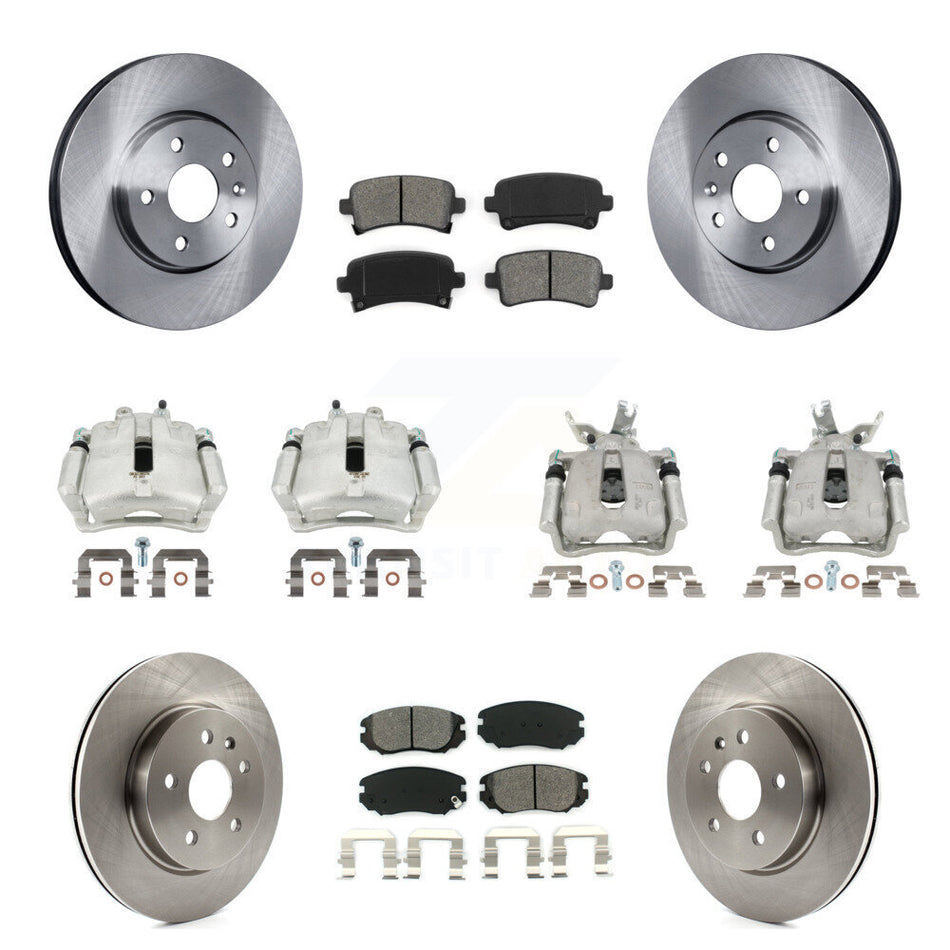 Front Rear Brake Caliper Rotor Semi-Metallic Pad Kit (10Pc) For Chevrolet Malibu Limited KC8-101004S