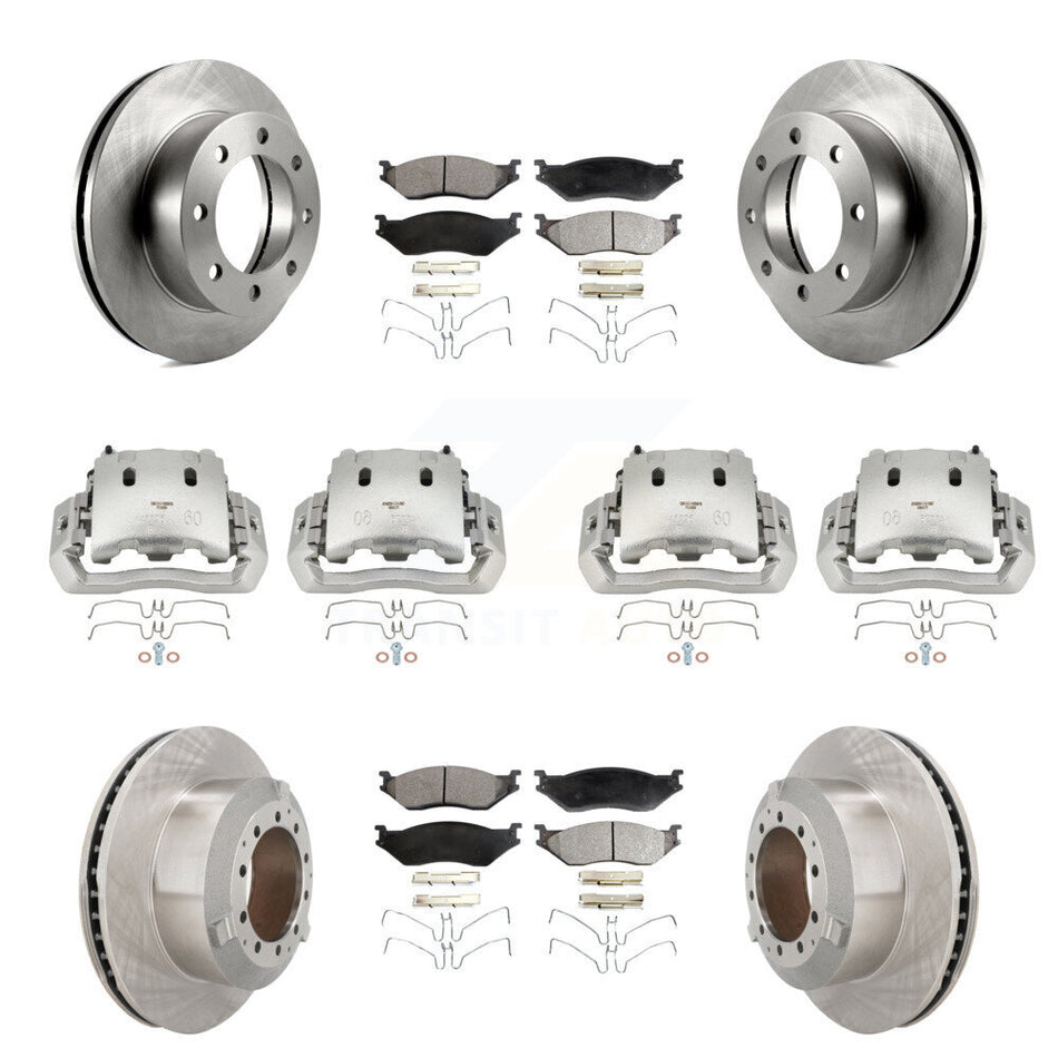 Front Rear Disc Brake Caliper Rotor And Ceramic Pad Kit (10Pc) For Ford F-450 Super Duty KC8-101004T