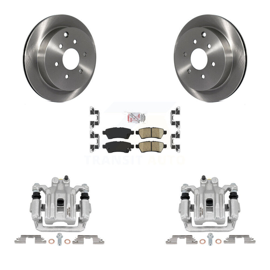 Rear Disc Brake Caliper Rotors And Ceramic Pads Kit For 2006-2007 Nissan Xterra KC8-101005N