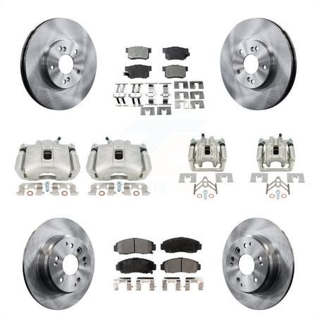 Front Rear Disc Brake Caliper Rotors And Semi-Metallic Pads Kit (10Pc) For Acura TL KC8-101005P by Transit Auto