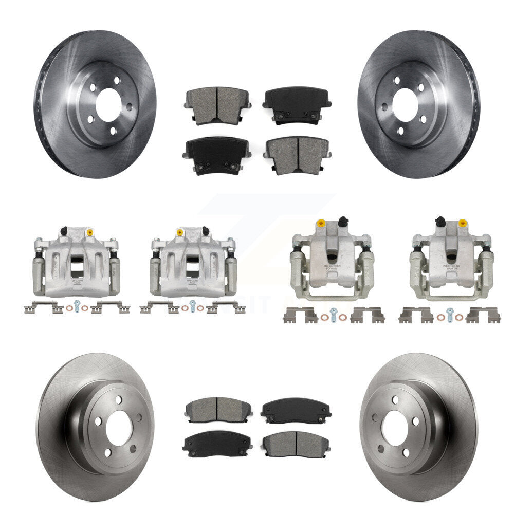 Front Rear Disc Brake Caliper Rotors Semi-Metallic Pad Kit (10Pc) For Dodge Chrysler 300 KC8-101005S