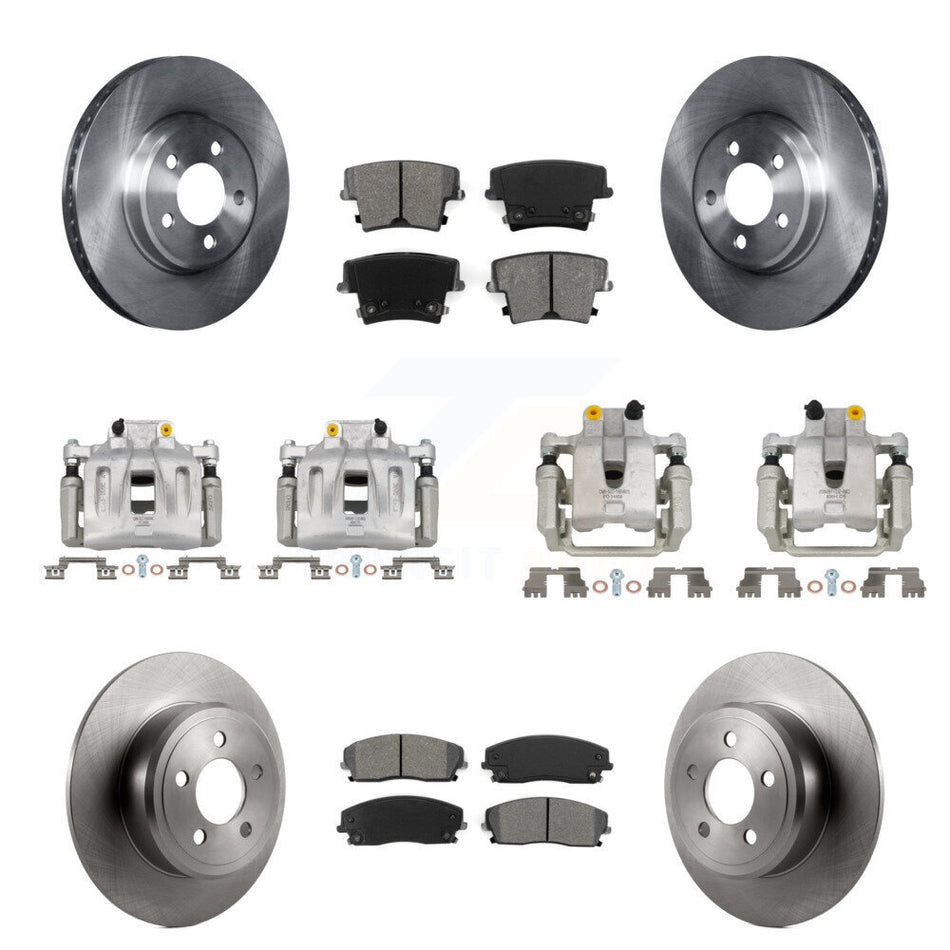 Front Rear Disc Brake Caliper Rotors Semi-Metallic Pad Kit (10Pc) For Dodge Chrysler 300 KC8-101005S