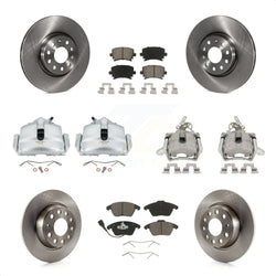 Front Rear Disc Brake Caliper Rotors And Ceramic Pads Kit (10Pc) For Volkswagen GTI KC8-101006C