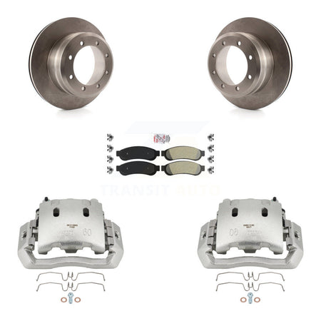 Rear Disc Brake Caliper Rotors And Semi-Metallic Pads Kit For Ford F-450 Super Duty KC8-101006N