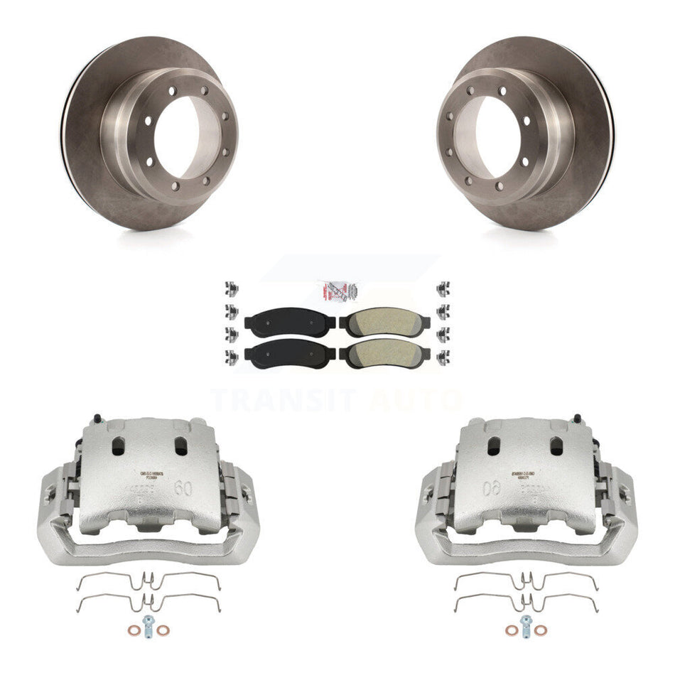 Rear Disc Brake Caliper Rotors And Semi-Metallic Pads Kit For Ford F-450 Super Duty KC8-101006N