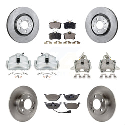 Front Rear Disc Brake Caliper Rotors And Semi-Metallic Pads Kit (10Pc) For 2006 Volkswagen Jetta 2.0L With 280mm Diameter Rotor 7th 8th Digit Of VIN Is "9M" Or "1J" KC8-101006P