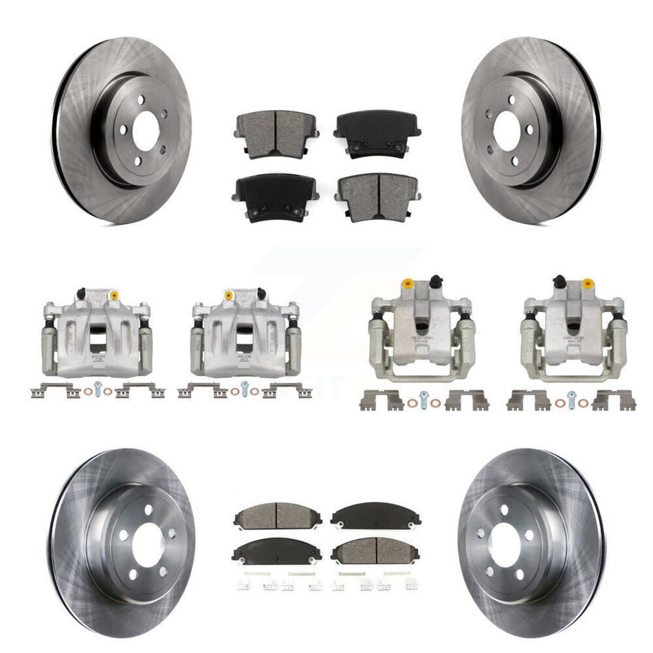 Front Rear Disc Brake Caliper Rotors And Semi-Metallic Pads Kit (10Pc) For Chrysler 300 KC8-101006S