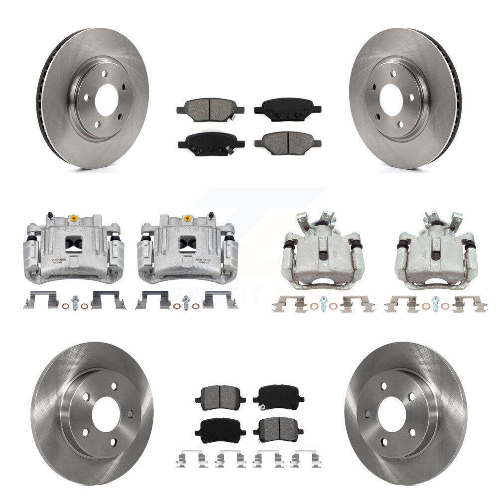 Front Rear Disc Brake Caliper Rotors And Semi-Metallic Pads Kit (10Pc) For Pontiac G6 KC8-101008S