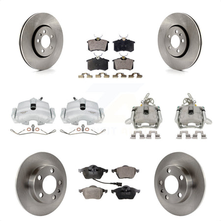 Front Rear Disc Brake Caliper Rotor & Semi-Metallic Pad Kit (10Pc) For 2006 Volkswagen Jetta 2.5L 1.9L With 288mm Diameter 7th And 8th Digit Of VIN Is "9M" Or "1J" KC8-101009P by Transit Auto