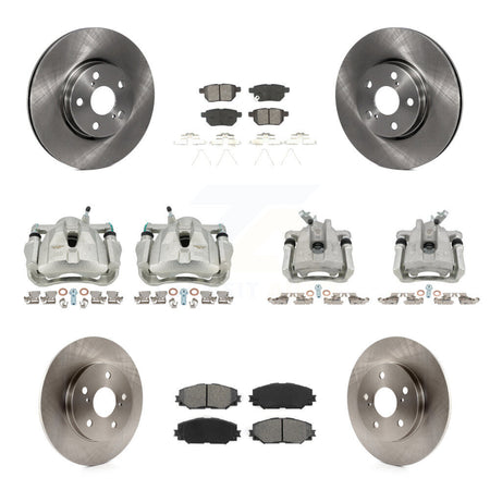 Front Rear Disc Brake Caliper Rotors And Semi-Metallic Pads Kit (10Pc) For Toyota Matrix KC8-101009S