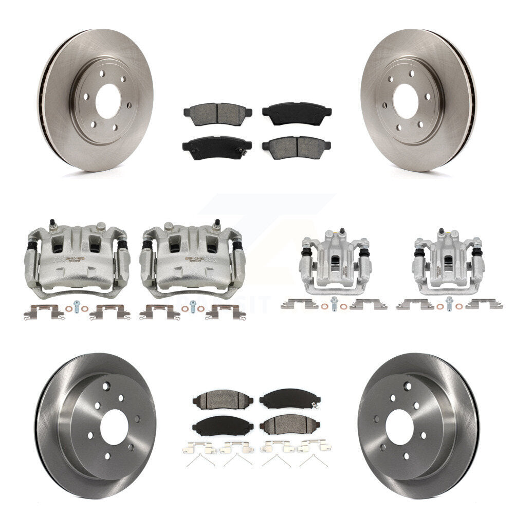 Front Rear Brake Caliper Rotor & Semi-Metallic Pad Kit (10Pc) For Nissan Frontier Suzuki KC8-101010S