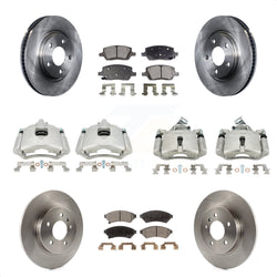Front Rear Disc Brake Caliper Rotors And Ceramic Pads Kit (10Pc) For 2005 Chevrolet Uplander Buick Terraza Saturn Relay FWD KC8-101010T