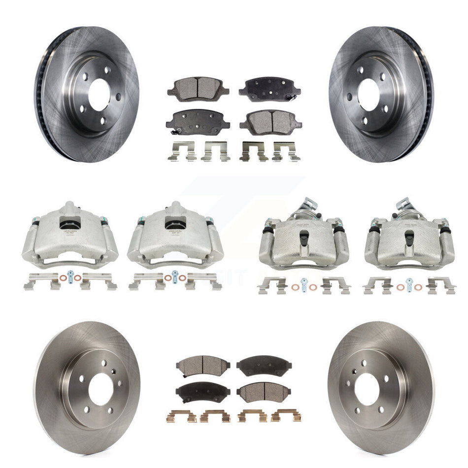 Front Rear Disc Brake Caliper Rotors And Ceramic Pads Kit (10Pc) For 2005 Chevrolet Uplander Buick Terraza Saturn Relay FWD KC8-101010T
