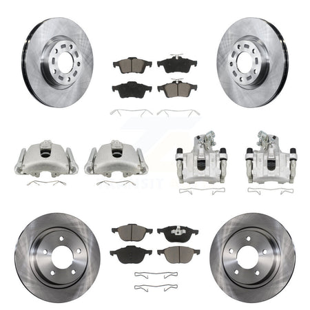 Front Rear Disc Brake Caliper Rotors And Ceramic Pads Kit (10Pc) For Mazda 3 Sport KC8-101011C