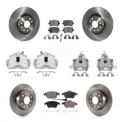 Front Rear Disc Brake Caliper Rotors And Semi-Metallic Pads Kit (10Pc) For Volkswagen GTI KC8-101011P