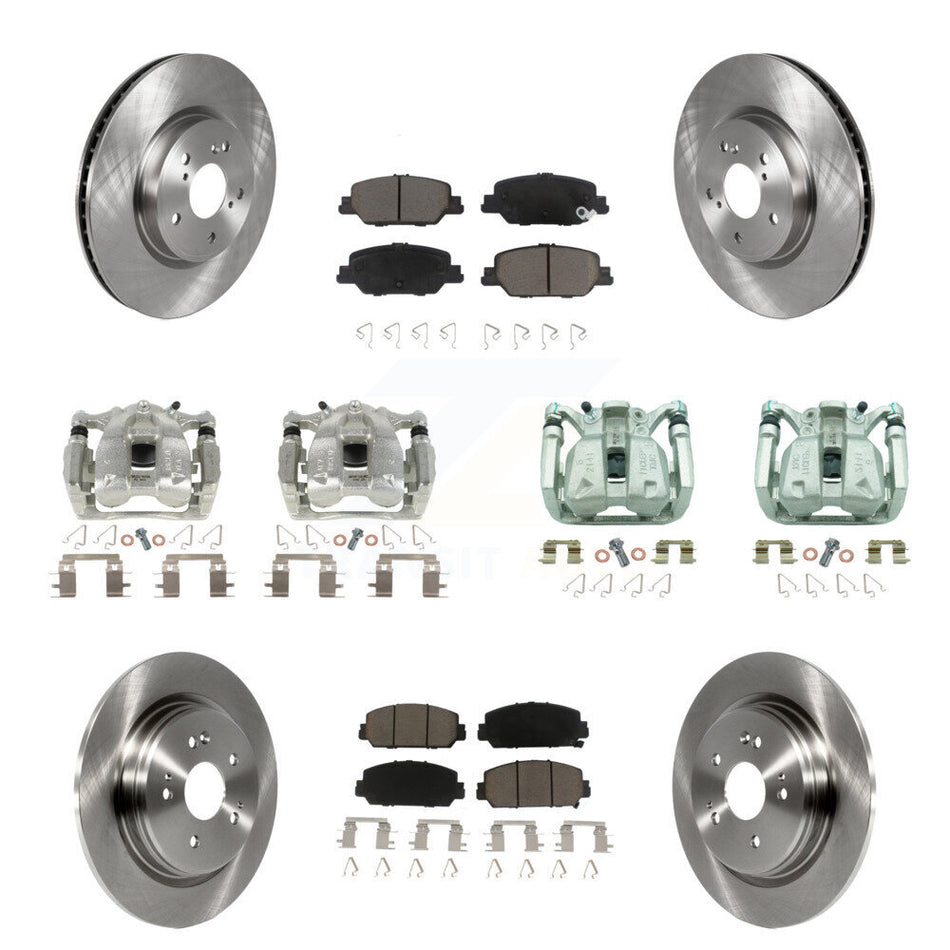 Front Rear Disc Brake Caliper Rotors And Ceramic Pads Kit (10Pc) For Honda CR-V KC8-101012C