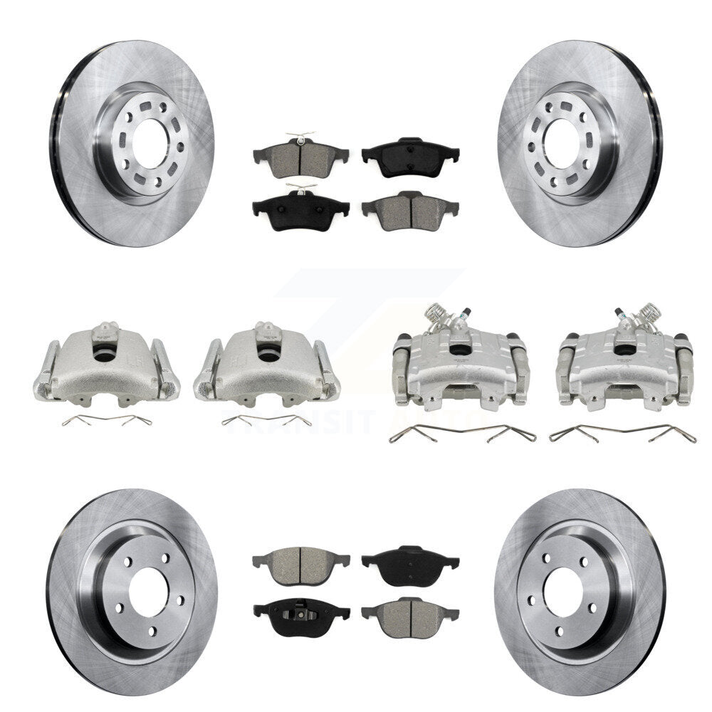 Front Rear Disc Brake Caliper Rotors And Semi-Metallic Pads Kit (10Pc) For Mazda 5 KC8-101012S