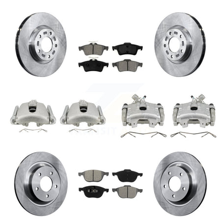 Front Rear Disc Brake Caliper Rotors And Semi-Metallic Pads Kit (10Pc) For Mazda 5 KC8-101012S