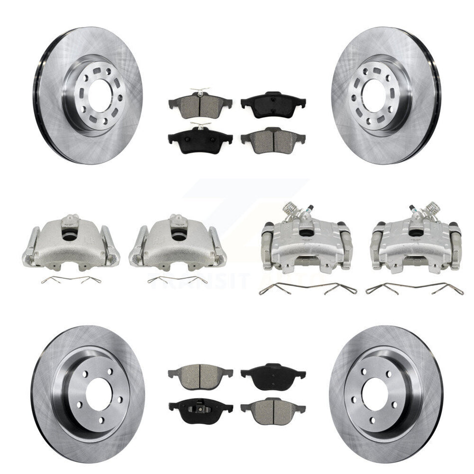 Front Rear Disc Brake Caliper Rotors And Semi-Metallic Pads Kit (10Pc) For Mazda 5 KC8-101012S