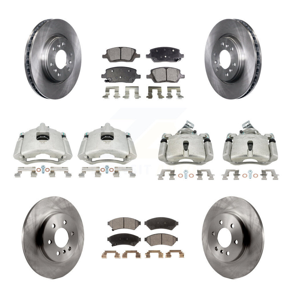 Front Rear Disc Brake Caliper Rotors And Ceramic Pads Kit (10Pc) For Chevrolet Uplander Buick Terraza Pontiac Montana Saturn Relay KC8-101012T