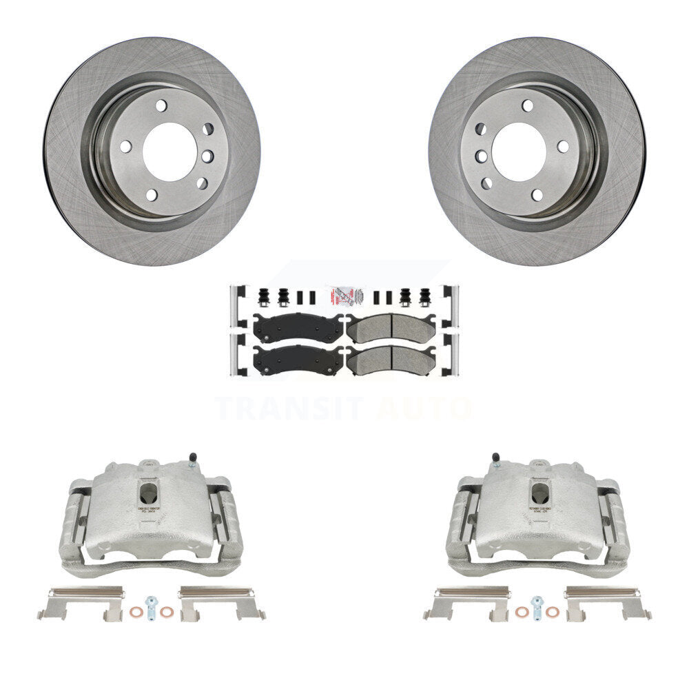 Rear Disc Brake Caliper Rotors And Semi-Metallic Pads Kit For Chevrolet Silverado 2500 HD GMC Sierra 3500 Classic Suburban Yukon XL Avalanche KC8-101013N by Transit Auto