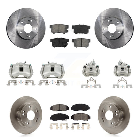 Front Rear Disc Brake Caliper Rotors And Semi-Metallic Pads Kit (10Pc) For Honda Accord KC8-101013S