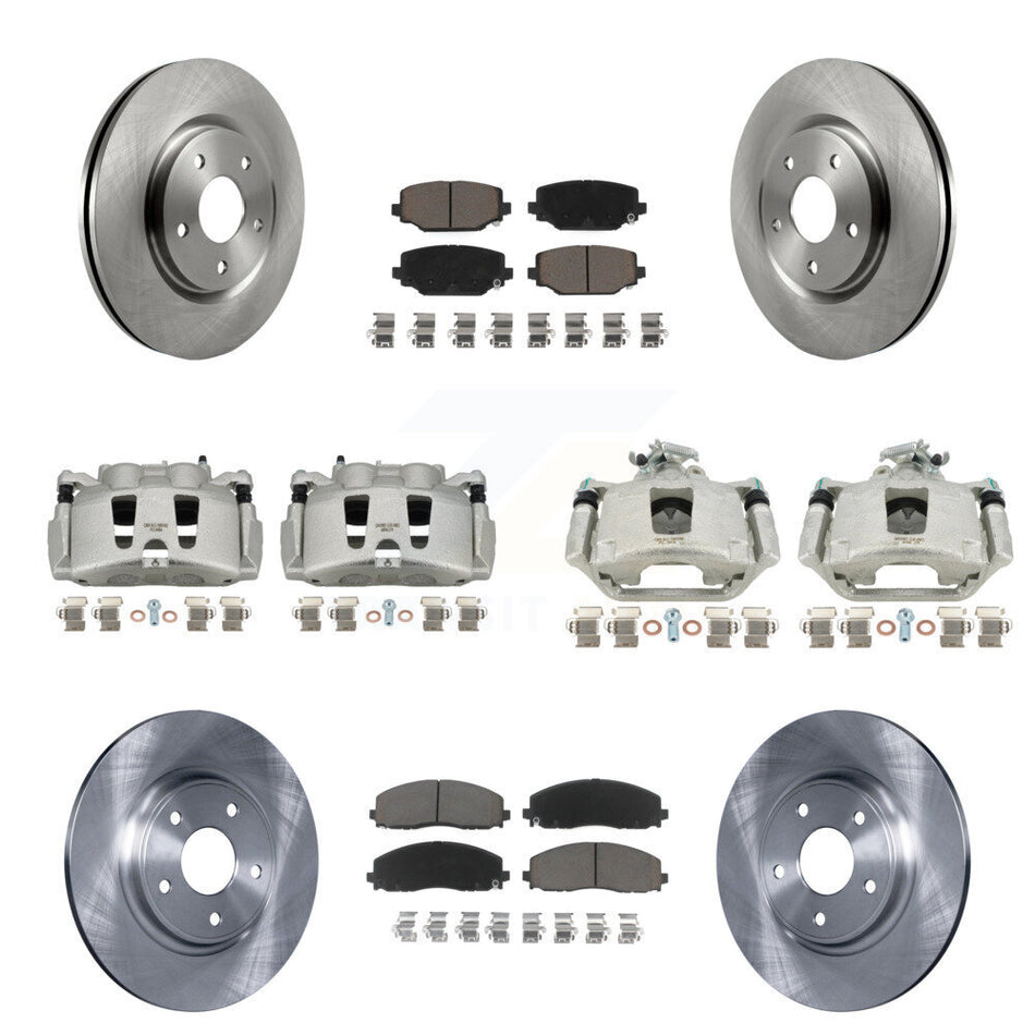 Front Rear Disc Brake Caliper Rotors And Ceramic Pads Kit (10Pc) For Dodge Grand Caravan KC8-101014C