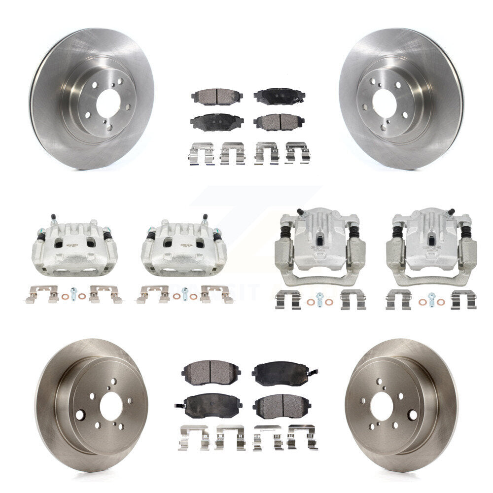 Front Rear Brake Caliper Rotors & Semi-Metallic Pad Kit (10Pc) For Subaru Outback Legacy KC8-101014P