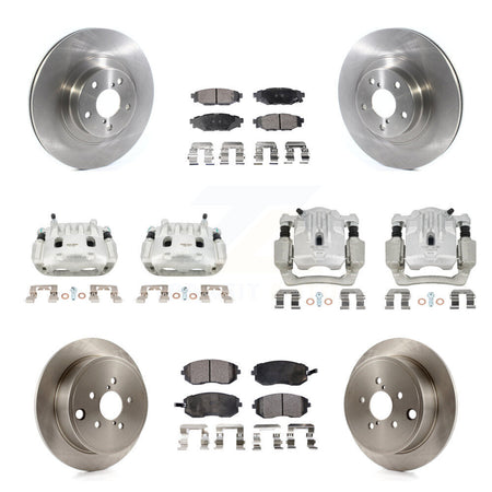Front Rear Brake Caliper Rotors & Semi-Metallic Pad Kit (10Pc) For Subaru Outback Legacy KC8-101014P