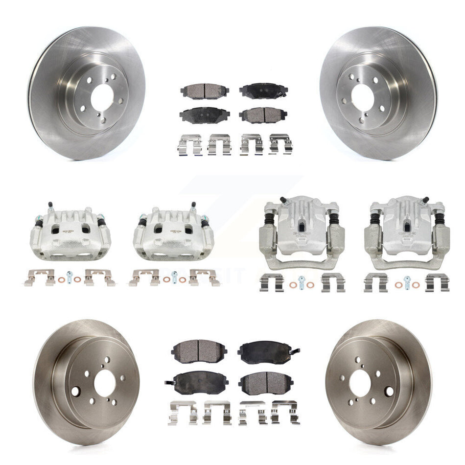 Front Rear Brake Caliper Rotors & Semi-Metallic Pad Kit (10Pc) For Subaru Outback Legacy KC8-101014P
