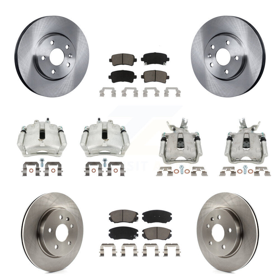 Front Rear Disc Brake Caliper Rotors Ceramic Pad Kit (10Pc) For Chevrolet Malibu Limited KC8-101015C