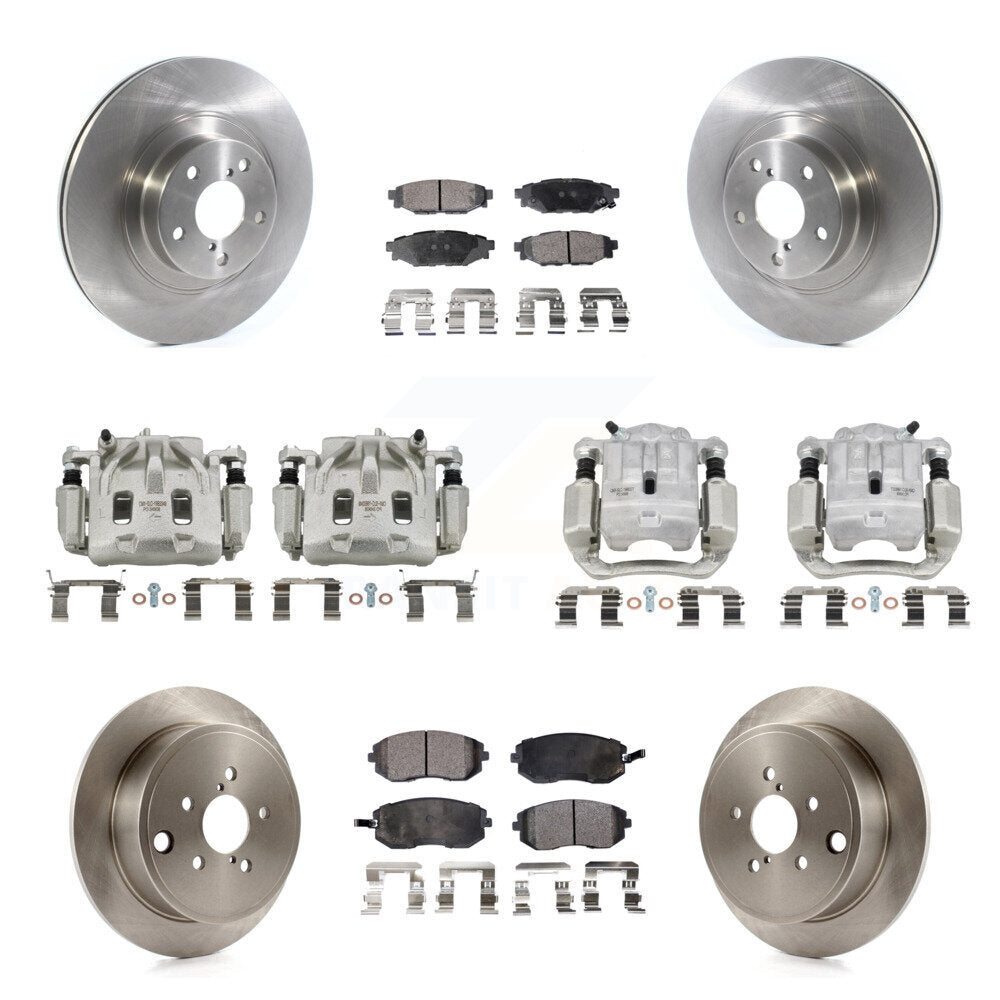 Front Rear Disc Brake Caliper Rotors And Semi-Metallic Pads Kit (10Pc) For Subaru Legacy KC8-101015P