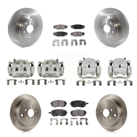 Front Rear Disc Brake Caliper Rotors And Semi-Metallic Pads Kit (10Pc) For Subaru Legacy KC8-101015P