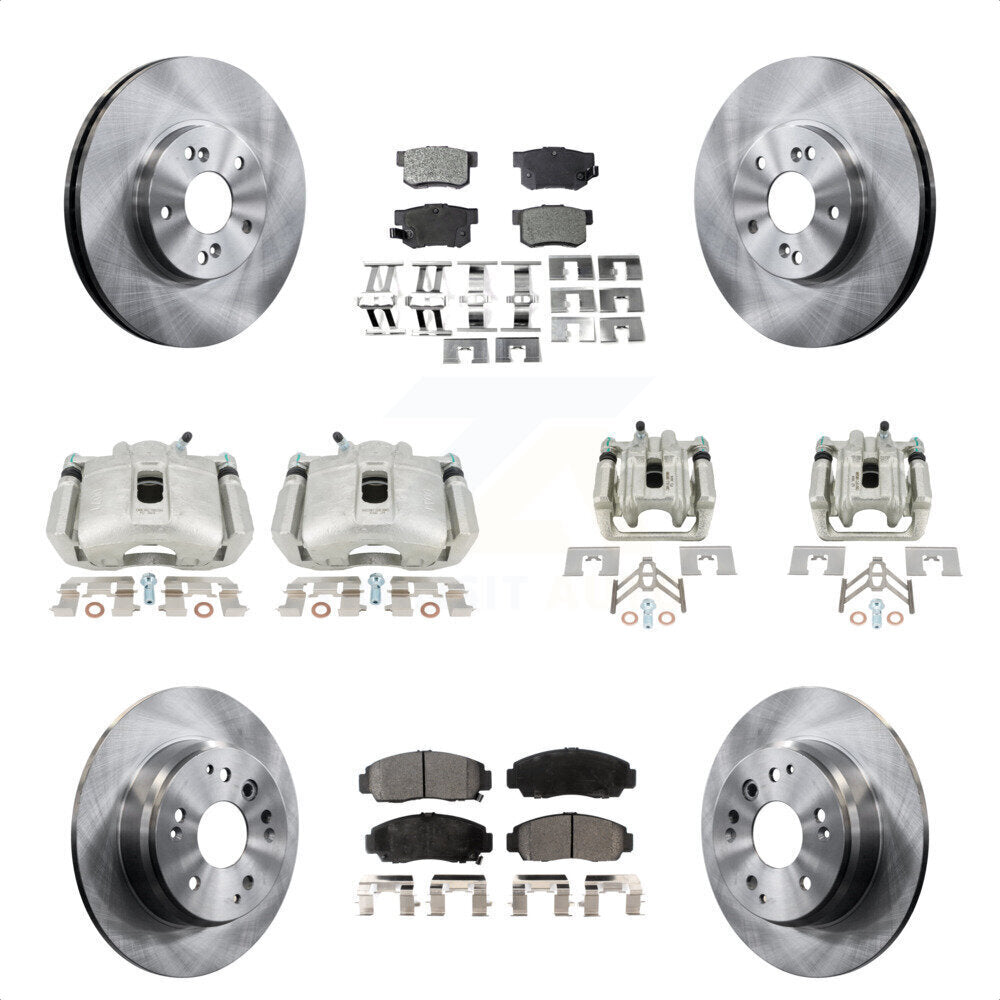 Front Rear Disc Brake Caliper Rotors And Ceramic Pads Kit (10Pc) For Acura TL KC8-101015T by Transit Auto