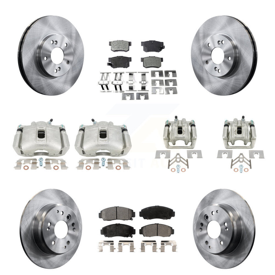 Front Rear Disc Brake Caliper Rotors And Ceramic Pads Kit (10Pc) For Acura TL KC8-101015T
