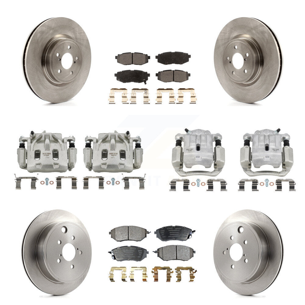 Front Rear Brake Caliper Rotors & Semi-Metallic Pad Kit (10Pc) For Subaru Outback Legacy KC8-101016P