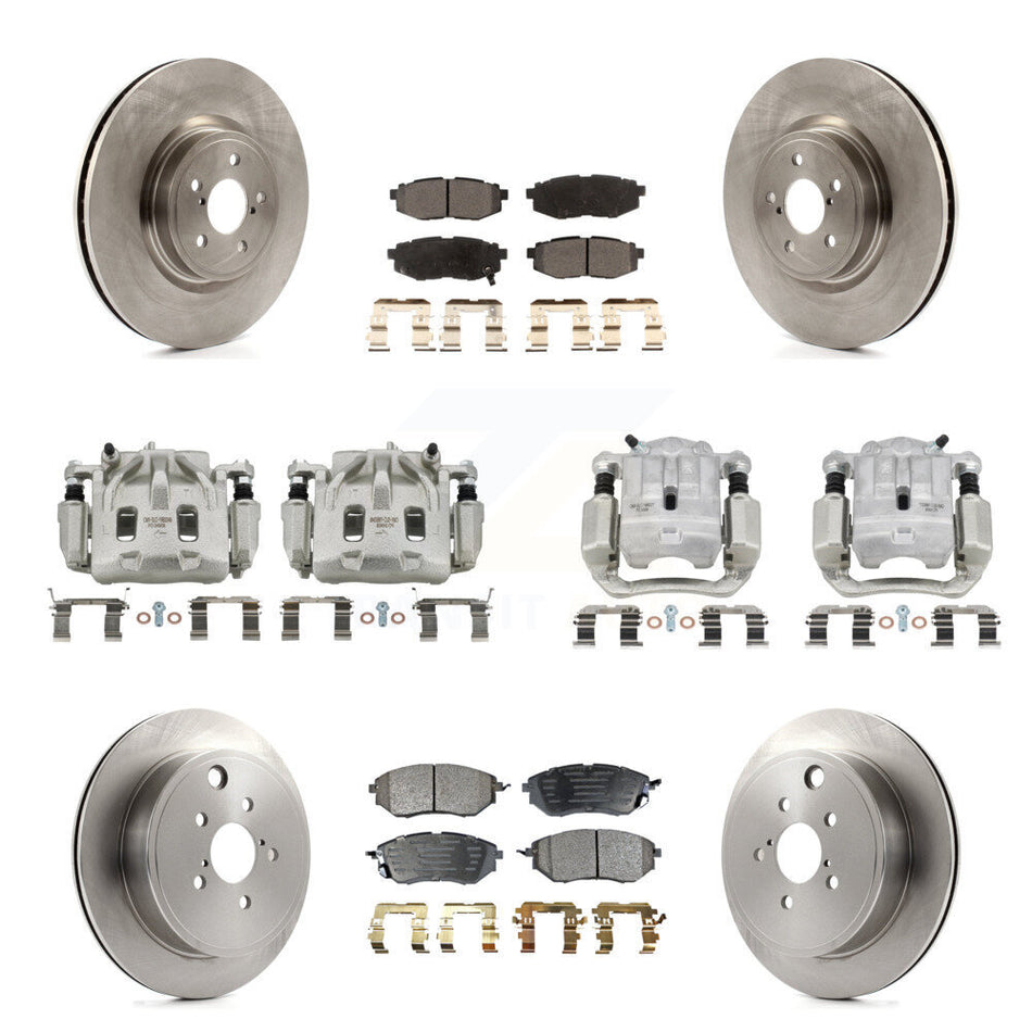 Front Rear Brake Caliper Rotors & Semi-Metallic Pad Kit (10Pc) For Subaru Outback Legacy KC8-101016P