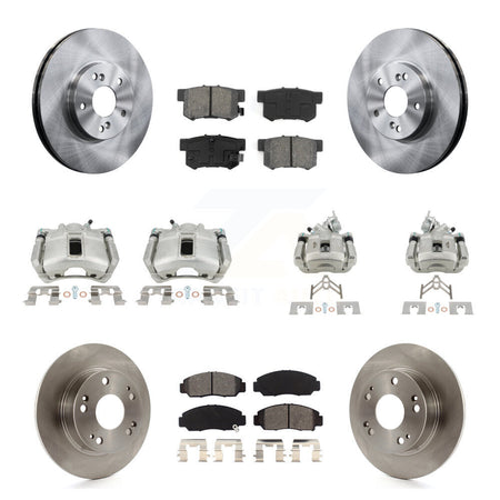 Front Rear Disc Brake Caliper Rotors And Semi-Metallic Pads Kit (10Pc) For Honda Accord KC8-101016S