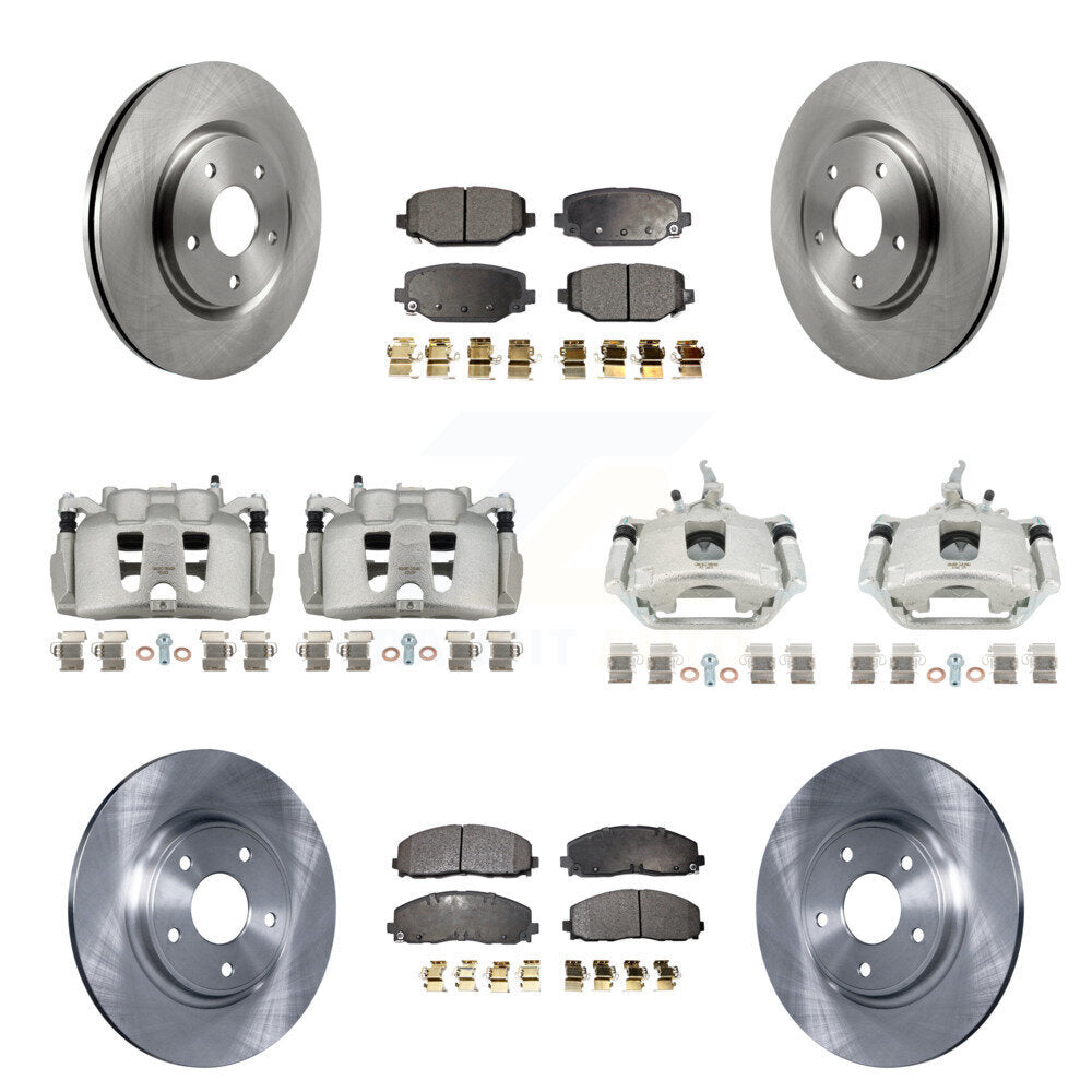 Front Rear Disc Brake Caliper Rotor & Ceramic Pad Kit (10Pc) For 2014-2020 Dodge Journey KC8-101016T