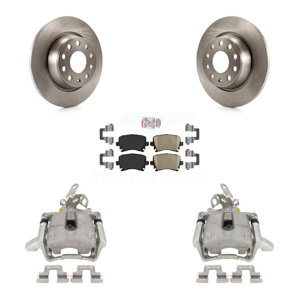 Rear Disc Brake Caliper Rotors And Ceramic Pads Kit For Volkswagen GTI Audi A3 Quattro With 282mm Diameter Rotor KC8-101017N