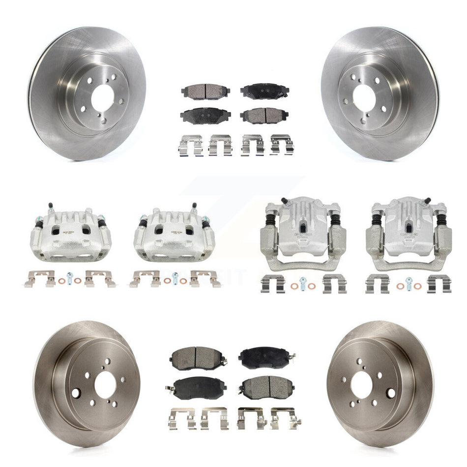 Front Rear Brake Caliper Rotors & Semi-Metallic Pad Kit (10Pc) For Subaru Outback Legacy KC8-101017P