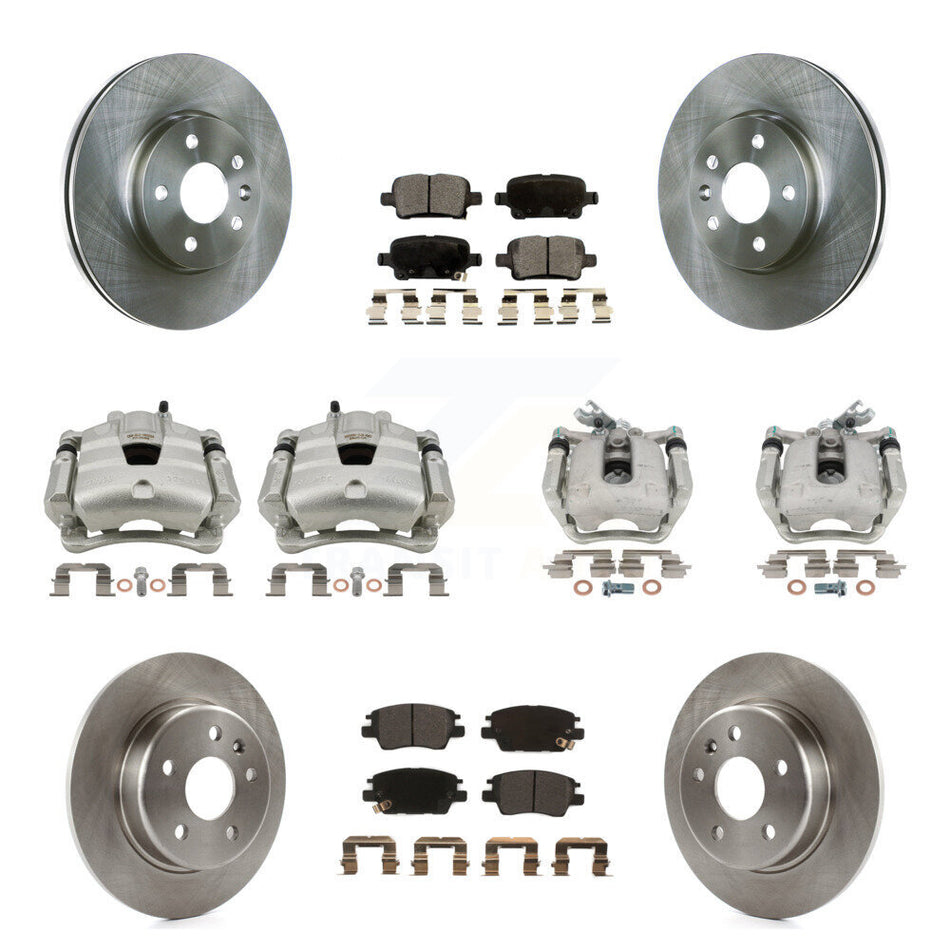 Front Rear Disc Brake Caliper Rotor And Semi-Metallic Pad Kit (10Pc) For Chevrolet Cruze KC8-101018P