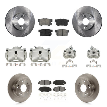 Front Rear Disc Brake Caliper Rotors And Semi-Metallic Pads Kit (10Pc) For Honda Accord KC8-101018S