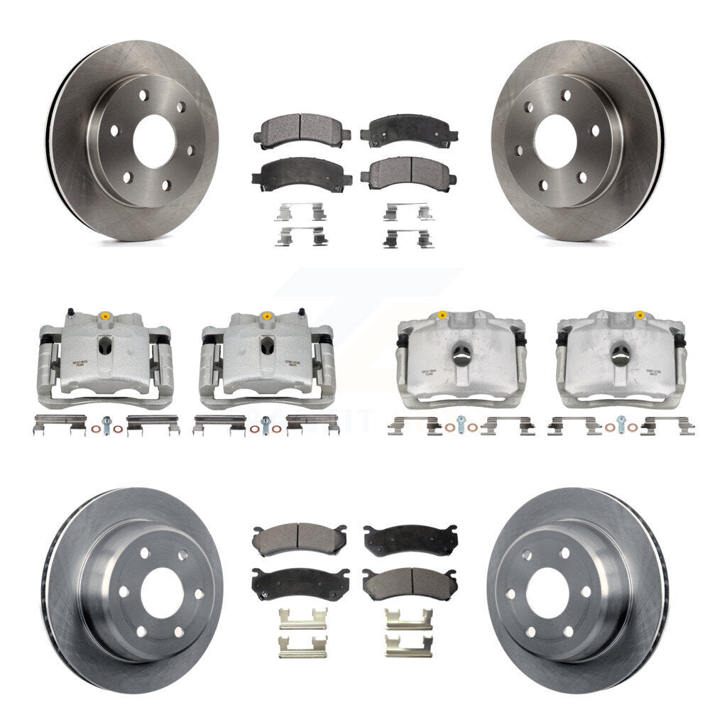 Front Rear Brake Caliper Rotor & Ceramic Pad Kit (10Pc) For Chevrolet Avalanche 1500 GMC KC8-101018T