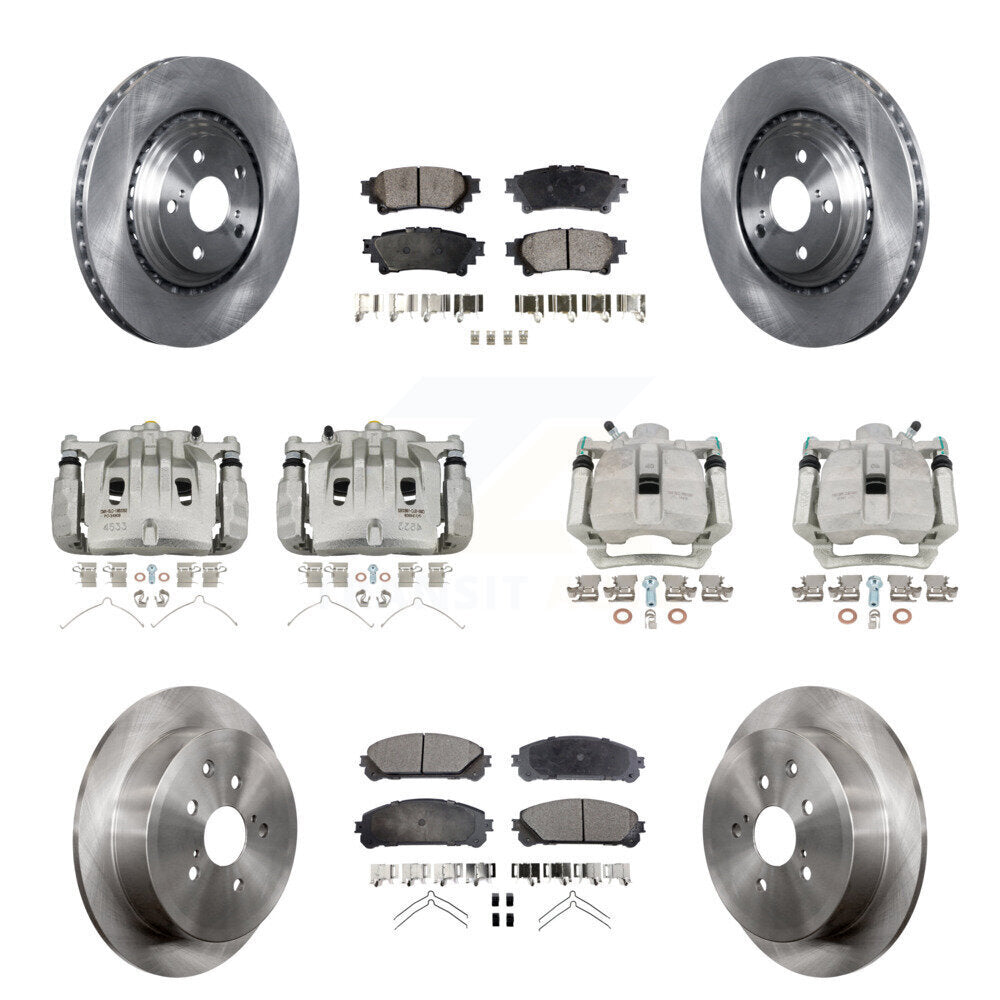 Front Rear Disc Brake Caliper Rotors Semi-Metallic Pad Kit (10Pc) For Lexus RX350 RX450h KC8-101019P