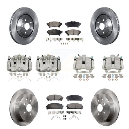 Front Rear Disc Brake Caliper Rotors Semi-Metallic Pad Kit (10Pc) For Lexus RX350 RX450h KC8-101019P