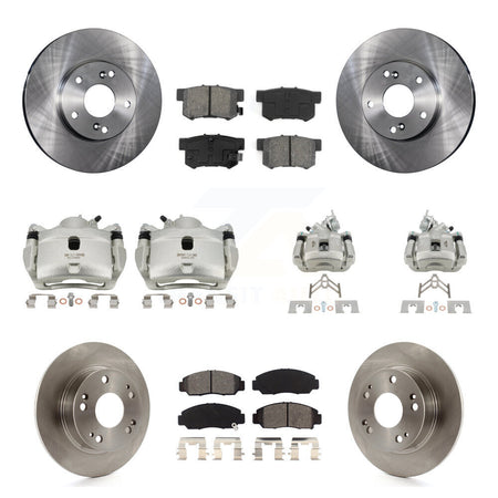 Front Rear Disc Brake Caliper Rotors And Semi-Metallic Pads Kit (10Pc) For Honda Accord KC8-101019S