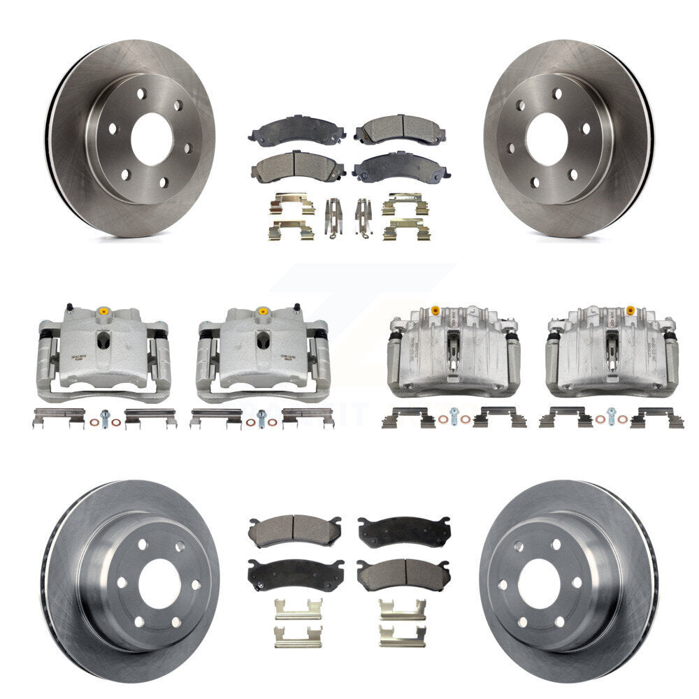 Front Rear Brake Caliper Rotor & Ceramic Pad Kit (10Pc) For Chevrolet Silverado 1500 GMC KC8-101019T